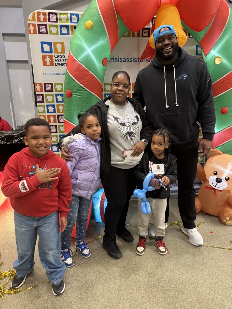 Community gathering for toy giveaway